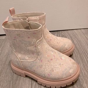 Little girls floral boots